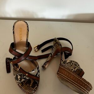 Vintage Prada Snakeskin Platform Heels